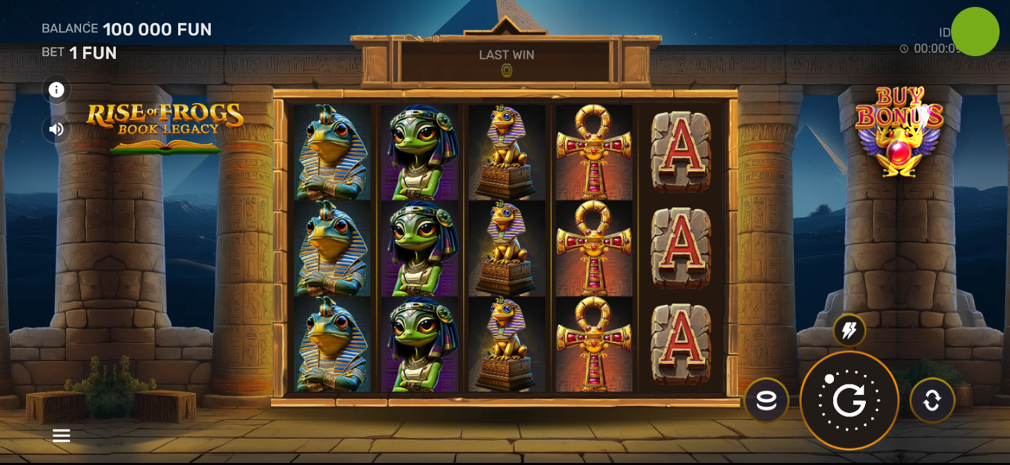 Rise of Frogs: Book Legacy slot gameplay screenshot