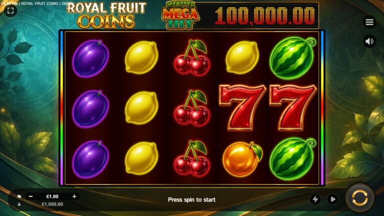 Royal Fruit Coins full landscape game screen