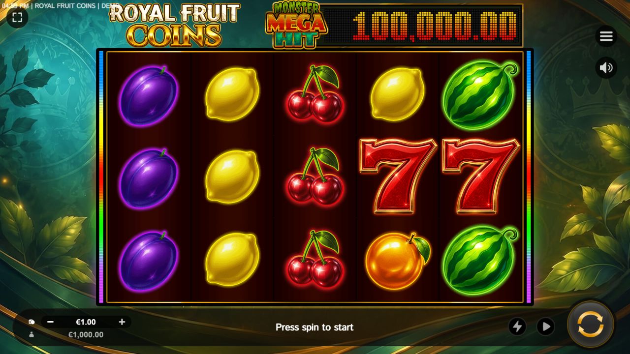 Royal Fruit Coins full landscape game screen