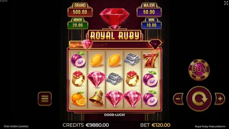Royal Ruby FeatureStorm online video slot gameplay screenshot