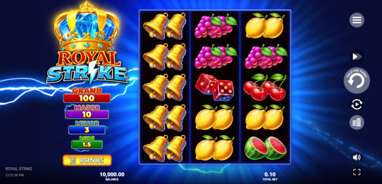 Royal Strike slot gameplay screenshot from Betora Games official demo