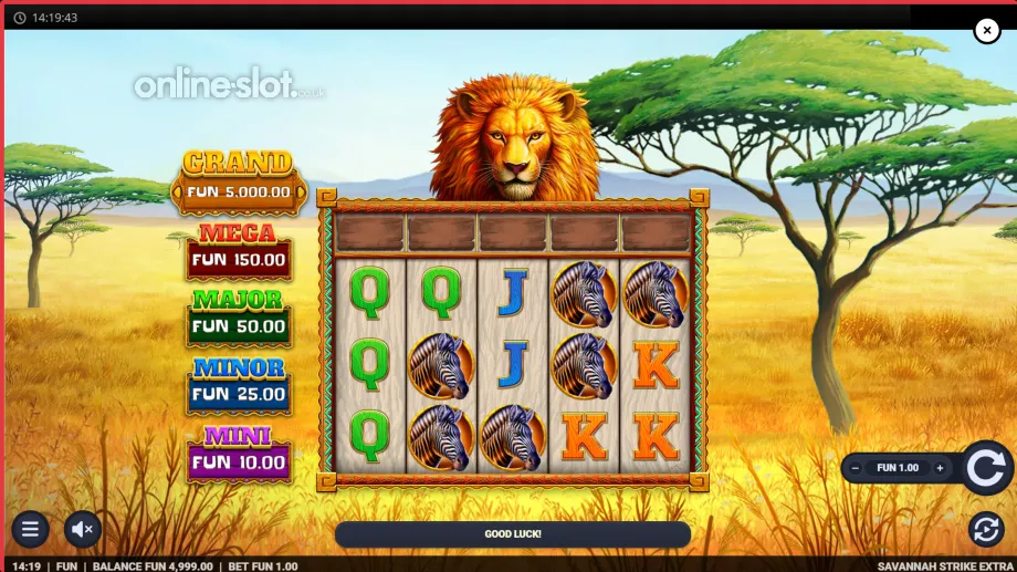 Savannah Strike Extra online video slot gameplay screenshot