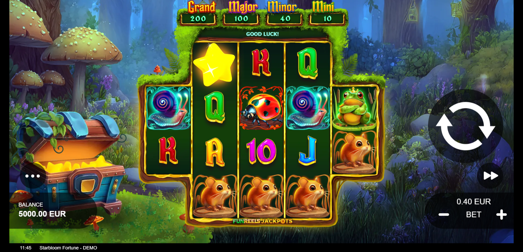 Starbloom Fortune slot gameplay screenshot from the Betixon demo