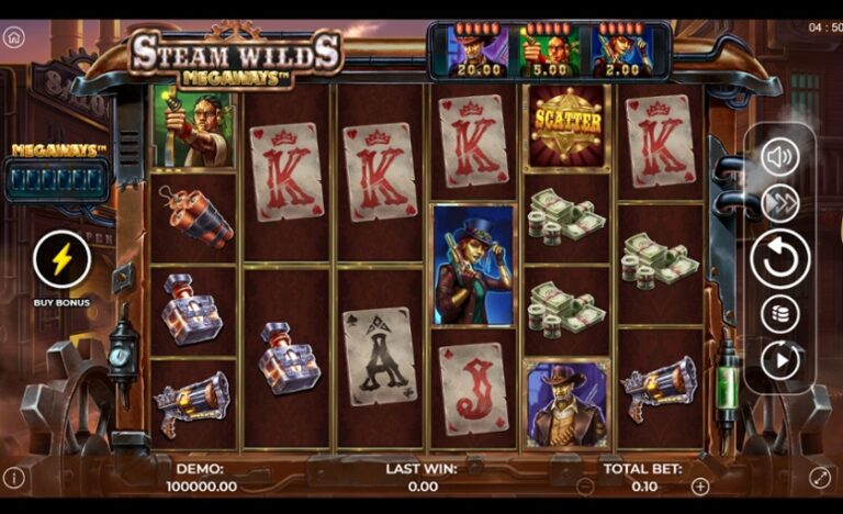 Steam Wilds Megaways slot gameplay screenshot