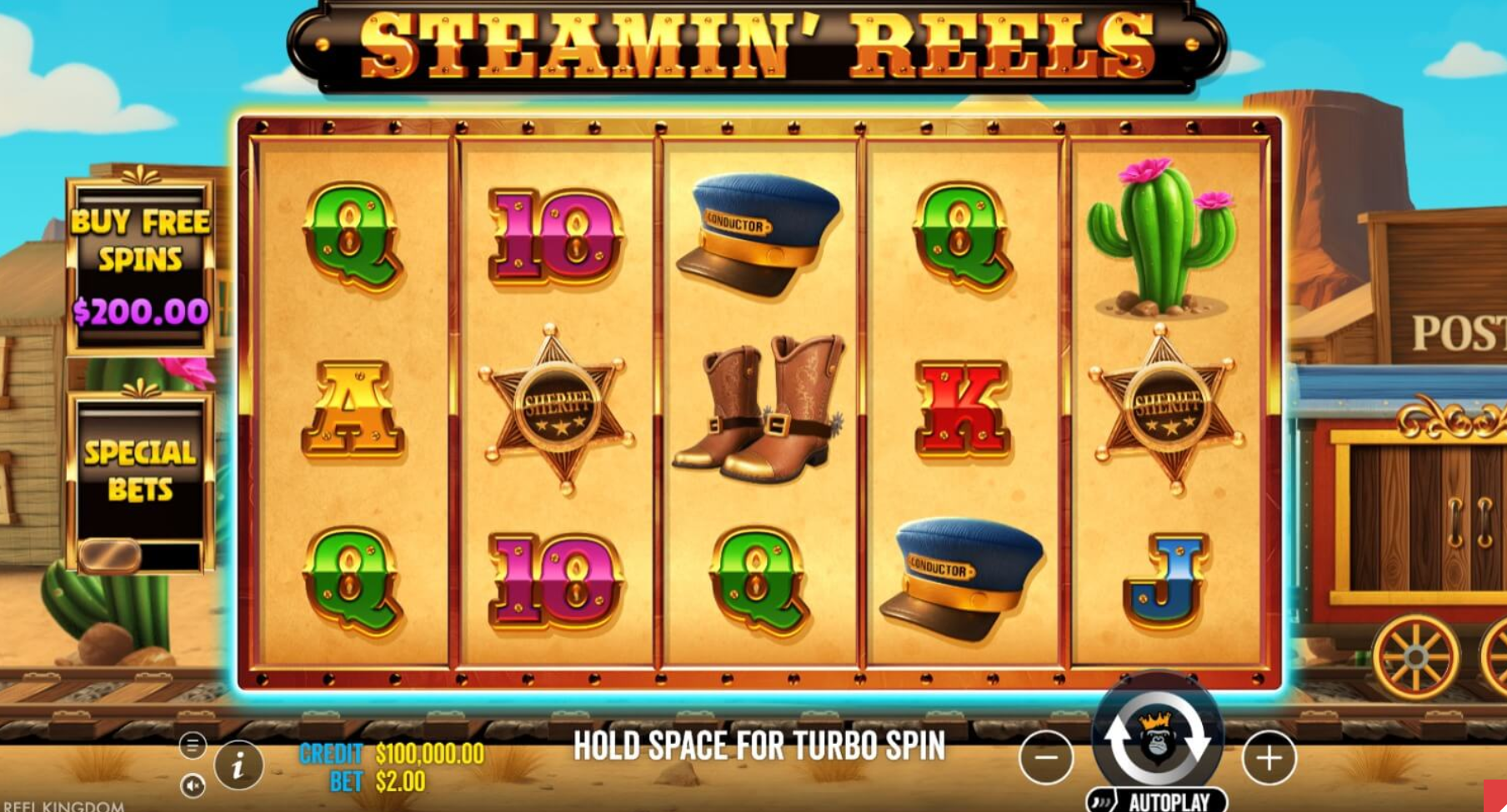Steamin' Reels online slot gameplay screenshot