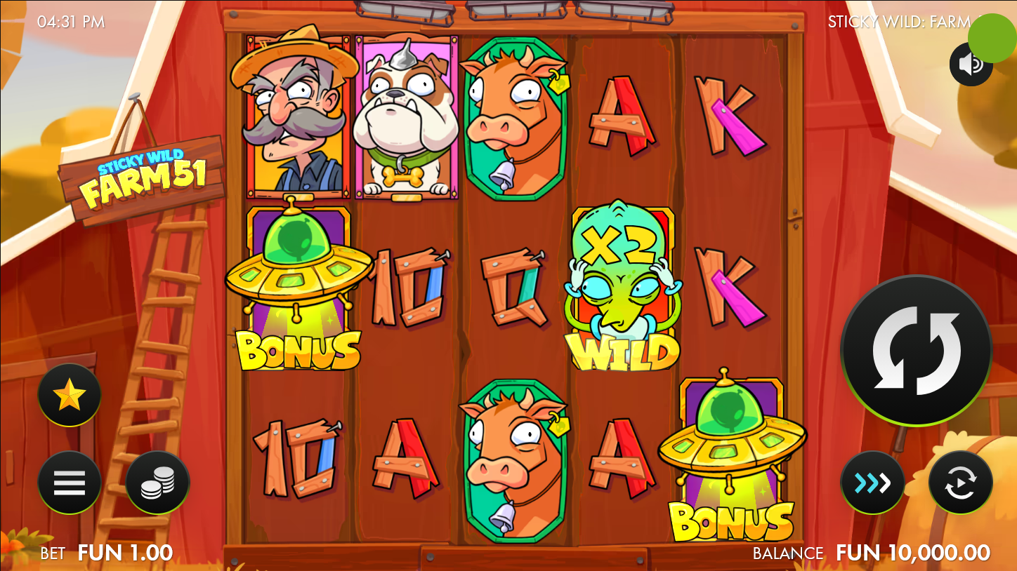 Sticky Wild: Farm 51 Online Video Slot real gameplay screenshot
