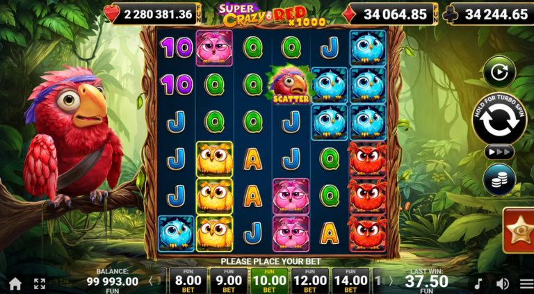 Super Crazy Red x1000 slot gameplay screenshot
