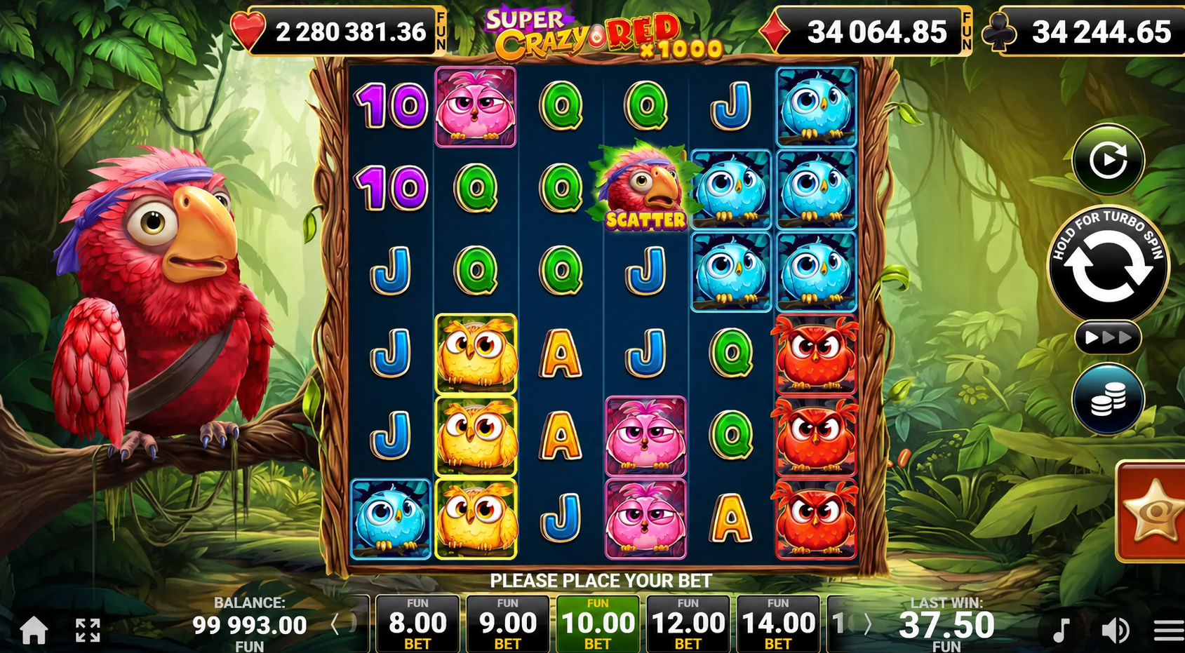 Super Crazy Red x1000 slot gameplay screenshot