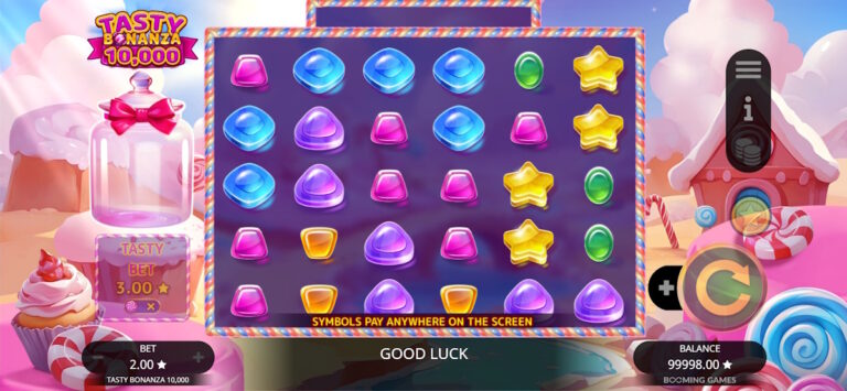 Tasty Bonanza 10,000 full landscape game screen