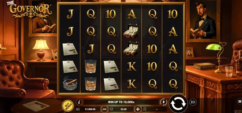 The Governor online slot gameplay screenshot showing the reels