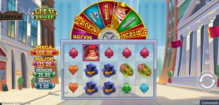 The Great Banker online slot gameplay screenshot