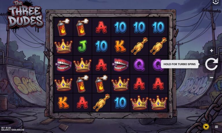 The Three Dudes slot gameplay screenshot