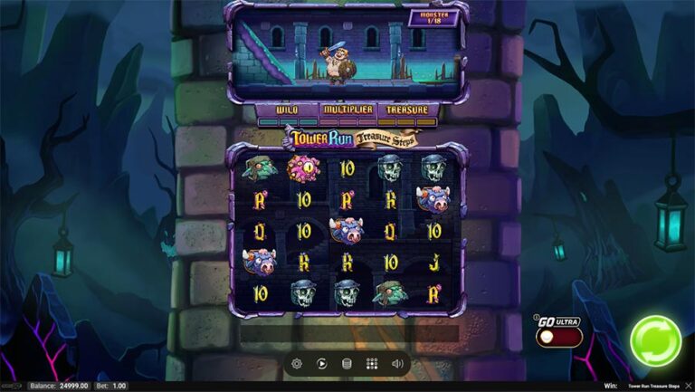 Tower Run Treasure Steps slot gameplay screenshot