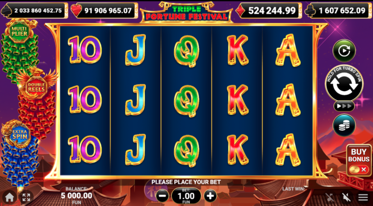 Triple Fortune Festival slot gameplay screenshot