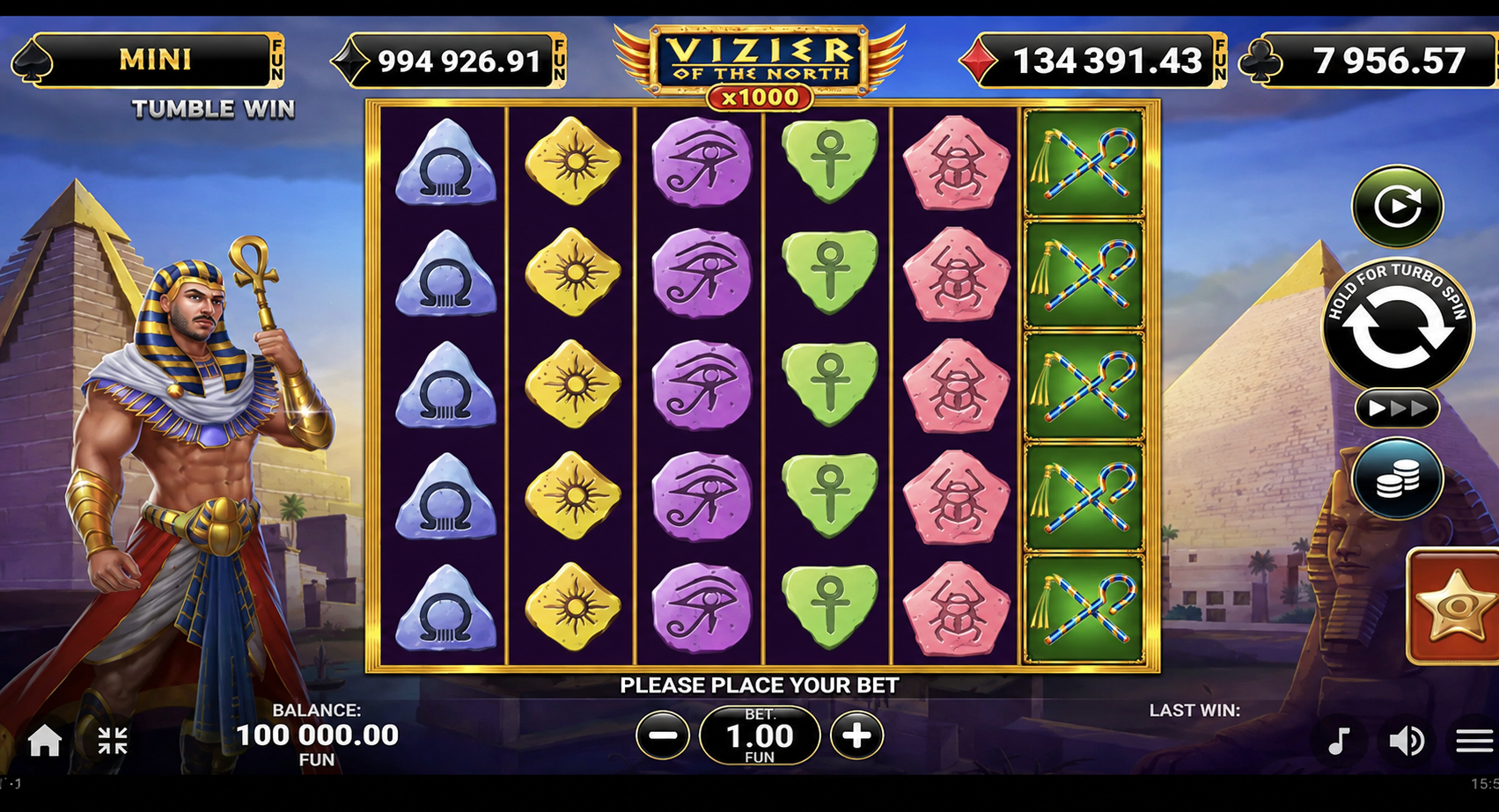 Vizier of the North Online Video Slot gameplay screenshot
