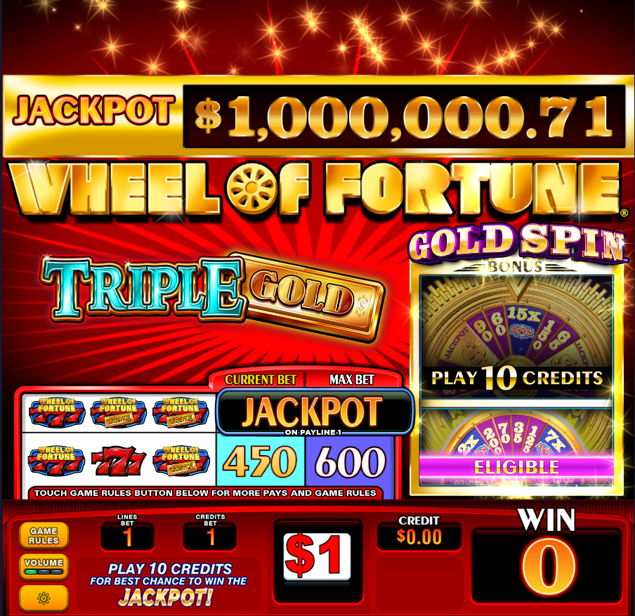 Wheel of Fortune Gold Spin Deluxe Triple Stars slot gameplay screenshot