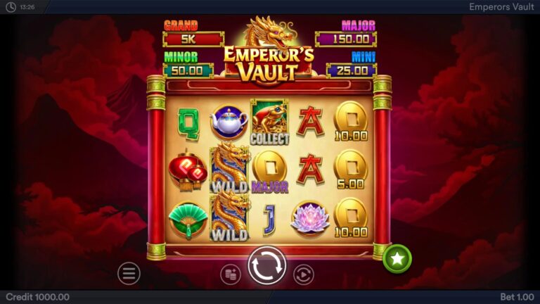 Emperor's Vault slot gameplay screen