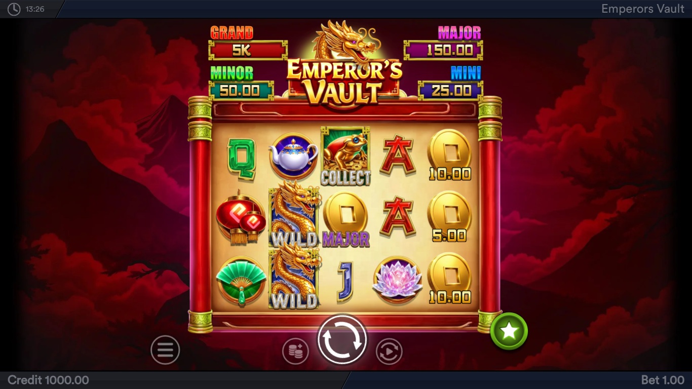 Emperor's Vault slot gameplay screen
