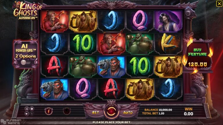 King of Ghosts AI slot gameplay showing the reels and game controls