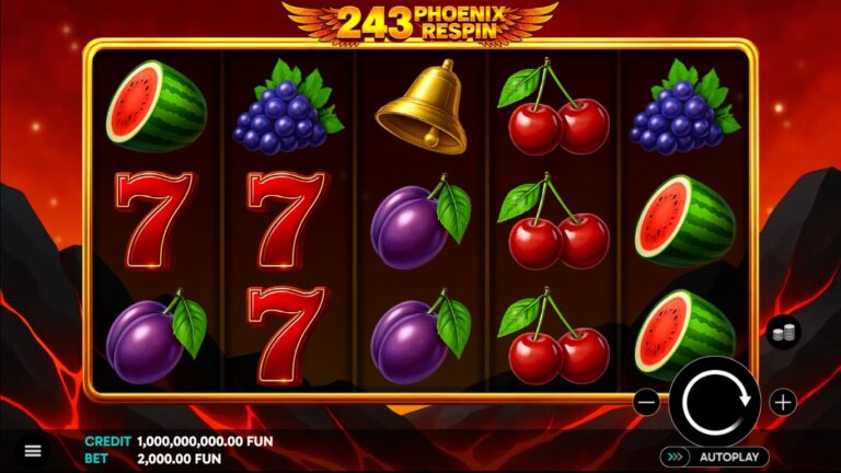 243 Phoenix Respin slot gameplay showing the reels and game features