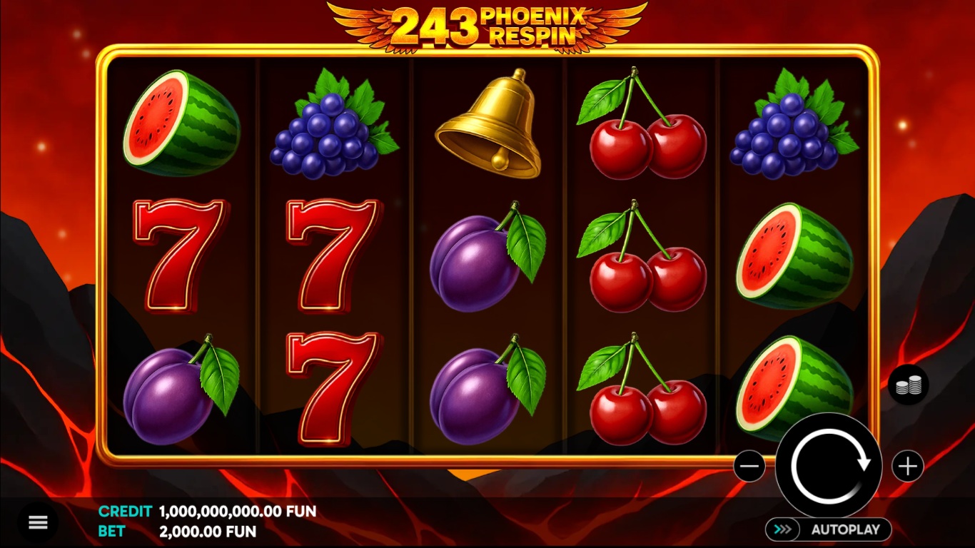 243 Phoenix Respin slot gameplay showing the reels and game features