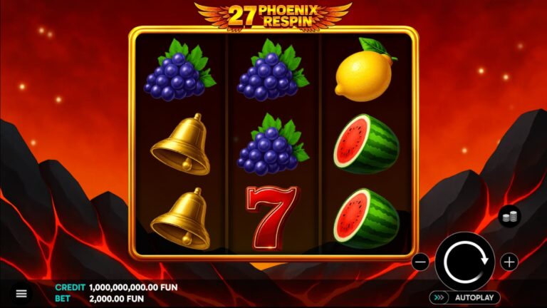 27 Phoenix Respin slot gameplay showing the reels and game features