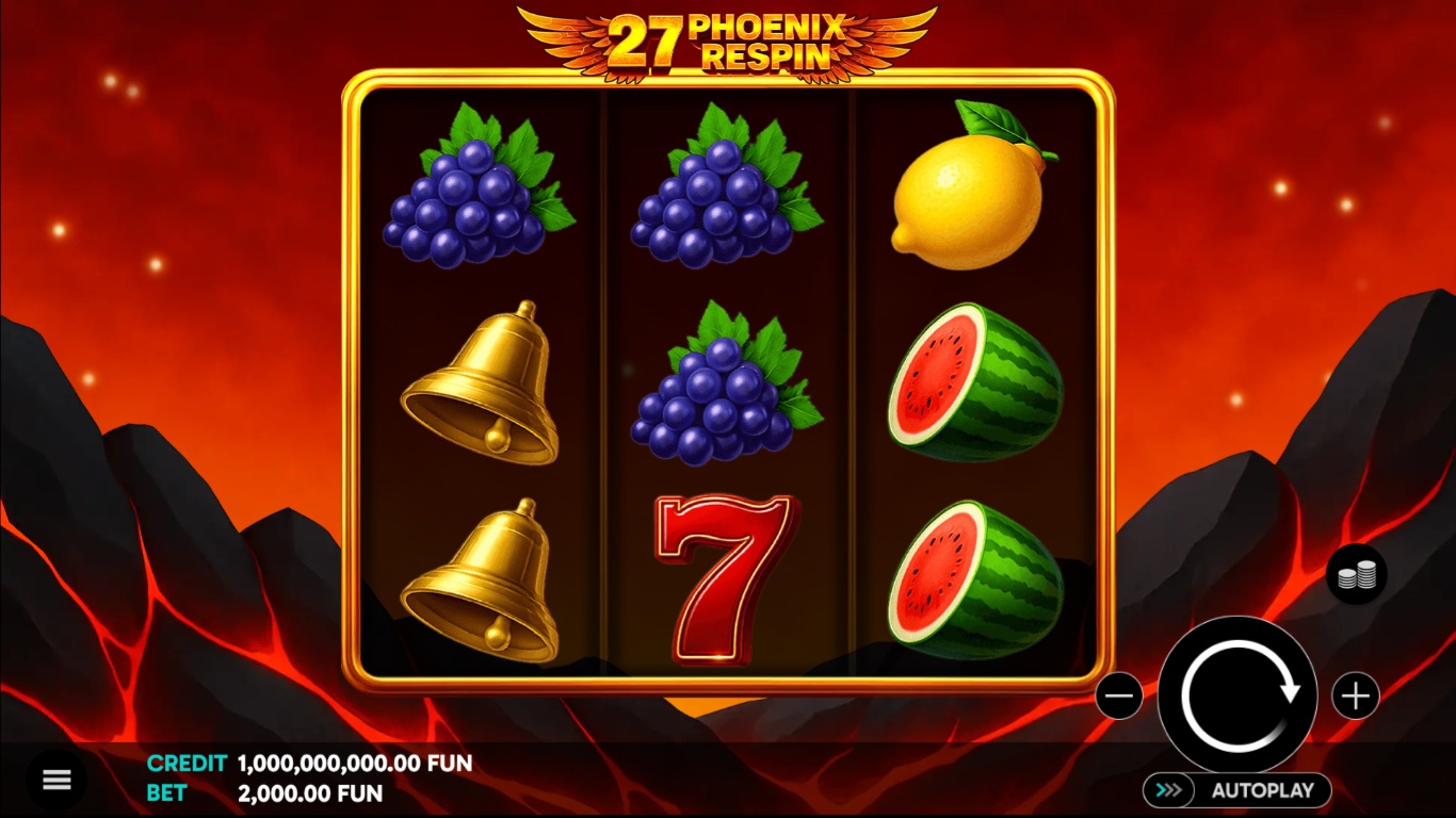 27 Phoenix Respin slot gameplay showing the reels and game features