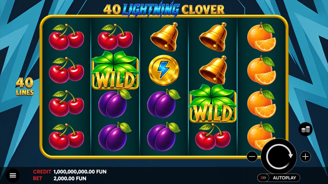 40 Lightning Clover slot gameplay showing the reels and game features