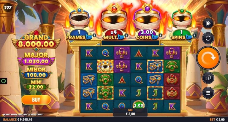 Mummy Mania Perks Up Power Combo slot screenshot