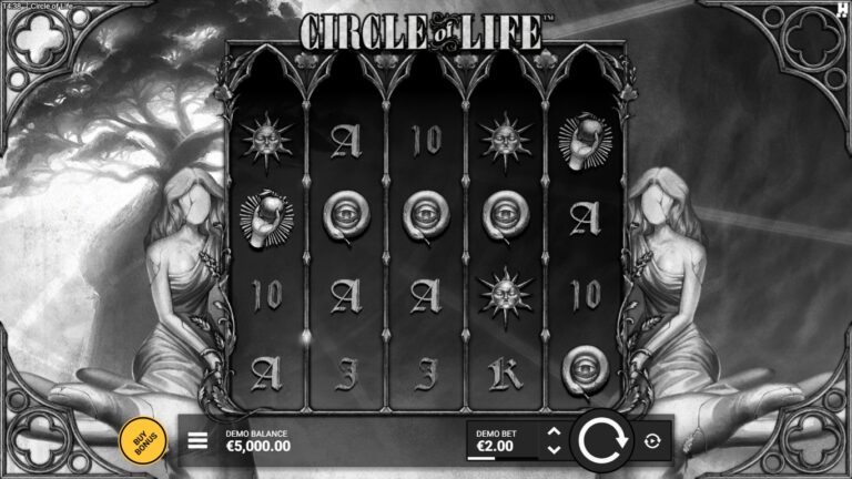 Circle of Life slot gameplay showing the active reels and symbols