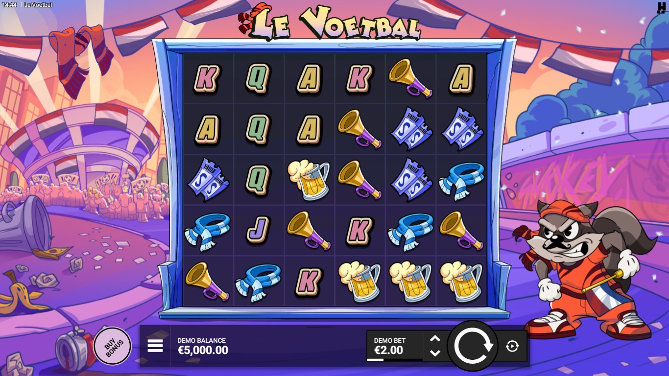 Le Voetbal slot gameplay showing the reels and symbols