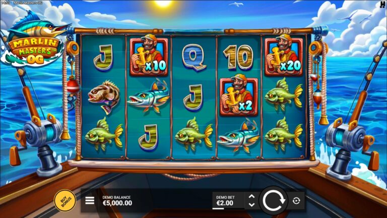Marlin Masters OG slot gameplay showing the reels and symbols