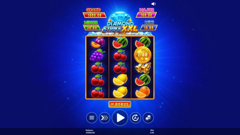 Diamond Strike XXL slot gameplay showing the reels and symbols