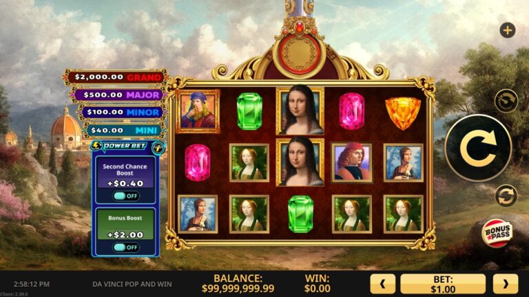 Da Vinci Pop and Win slot screenshot