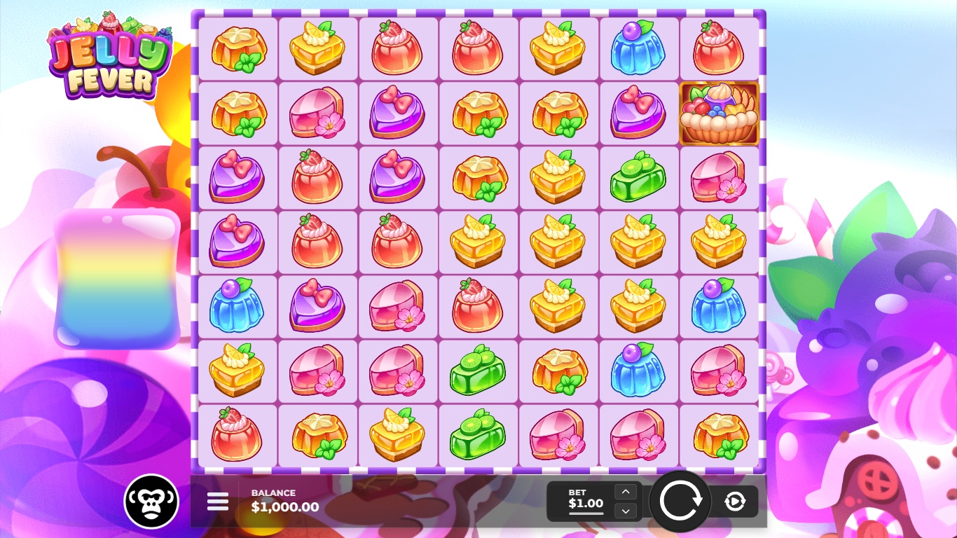 jelly fever slot gameplay with visible reels and symbols