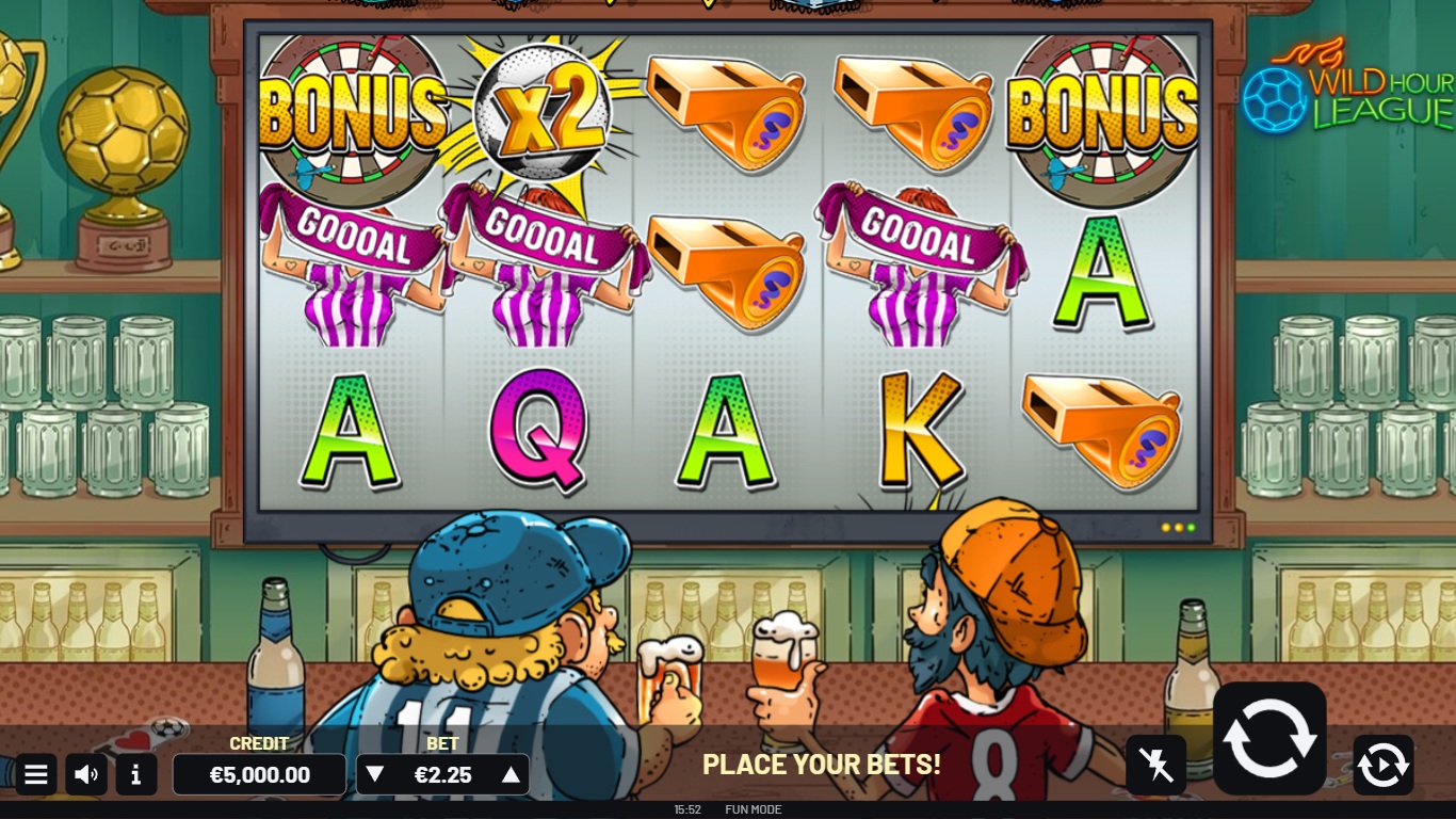 wild hour league slot gameplay showing the active reels and symbols