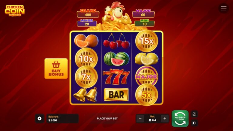 chicken coin slot gameplay showing the active reels and symbols