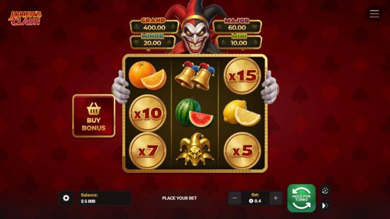joker s clash slot gameplay showing the active reels and symbols