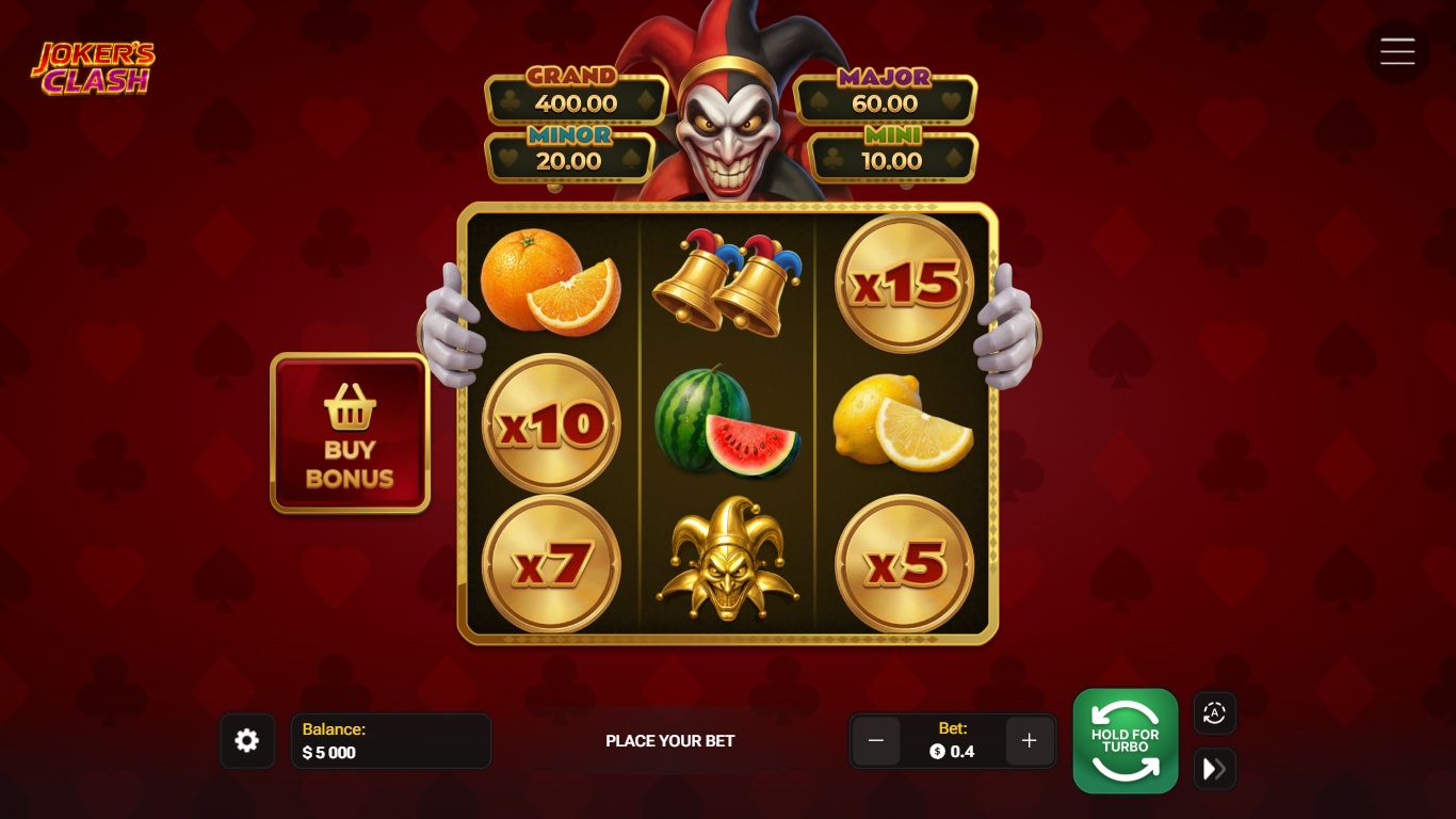 joker s clash slot gameplay showing the active reels and symbols
