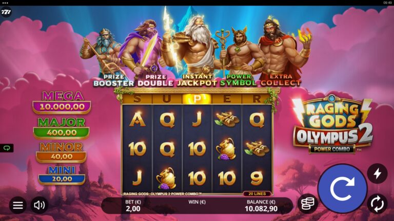 Gods of Olympus 2 slot gameplay with Greek gods and twenty lines