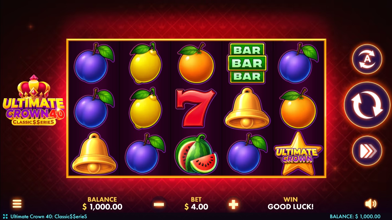 Ultimate Crown 40 gameplay with fruit symbols on five reels
