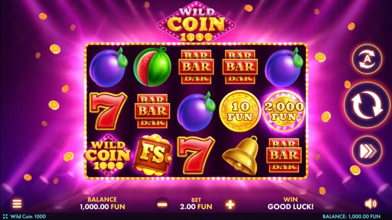 Wild Coin 1000 gameplay with fruit and coin symbols