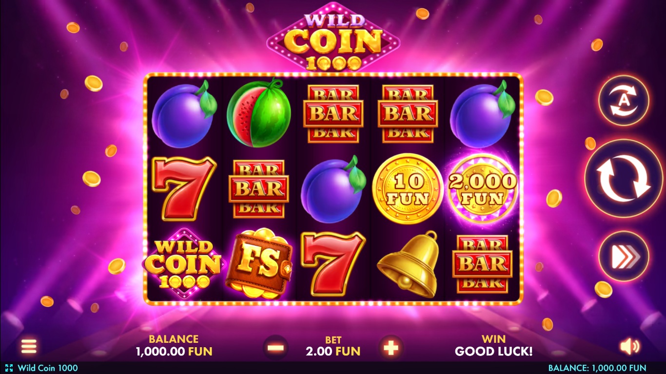 Wild Coin 1000 gameplay with fruit and coin symbols