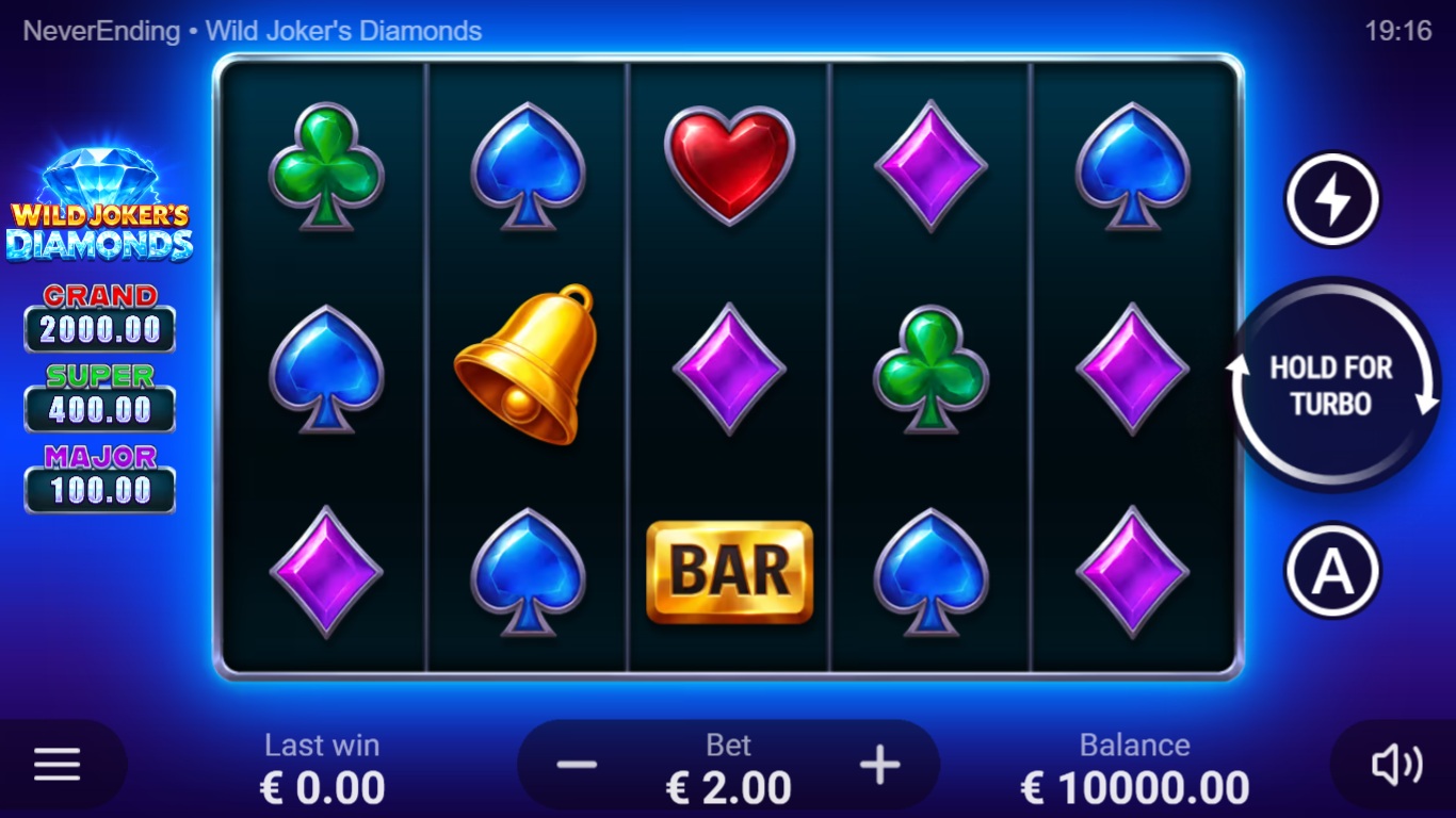 Wild Jokers Diamonds gameplay with joker and diamond symbols
