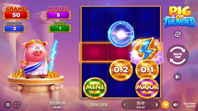 Pig of Thunder slot gameplay with symbols on a 3x4 board