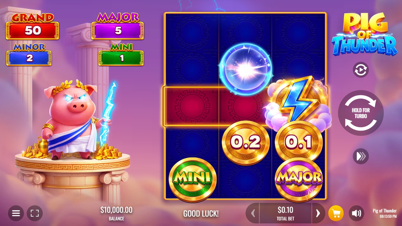 Pig of Thunder slot gameplay with symbols on a 3x4 board