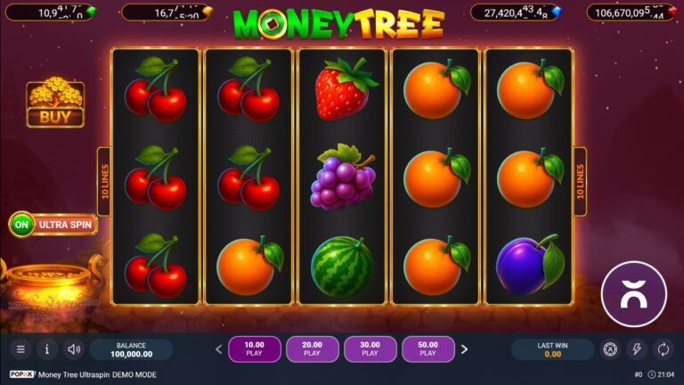 Money Tree Ultra Spin Prag slot gameplay with symbols on a 5x3 board