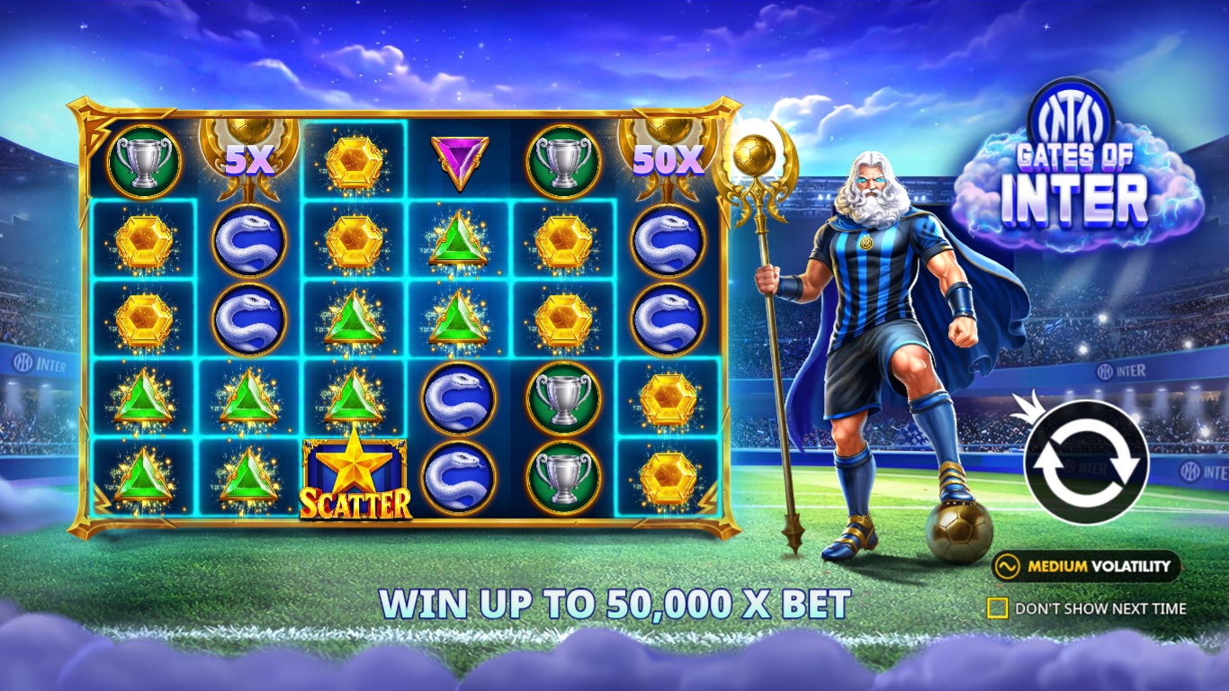 Gates of Inter slot gameplay with symbols on a 6x5 board