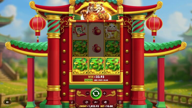 Lucky Tiger Gold slot gameplay with symbols on a 3x3 board