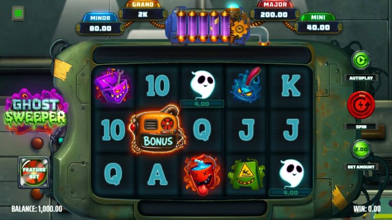 Ghost Sweeper slot gameplay with symbols on a 5x3 board